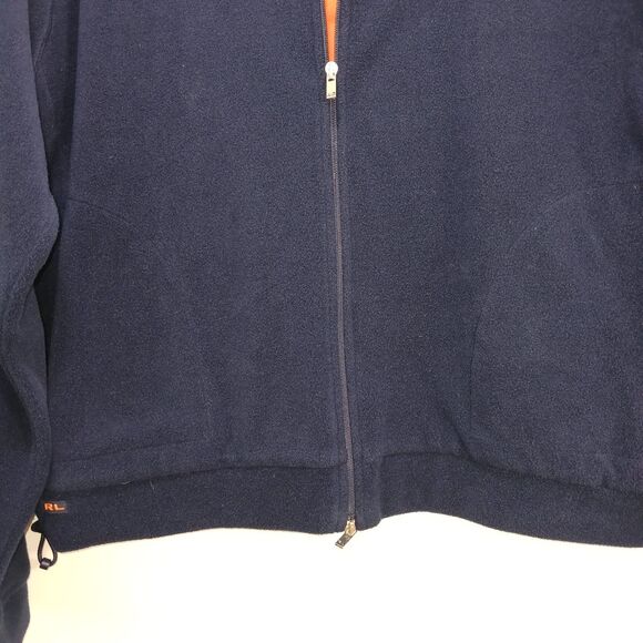 Vintage Ralph Lauren Golf Navy Fleece Mens XL Jacket Full Zip Orange Lined USA - Picture 14 of 16